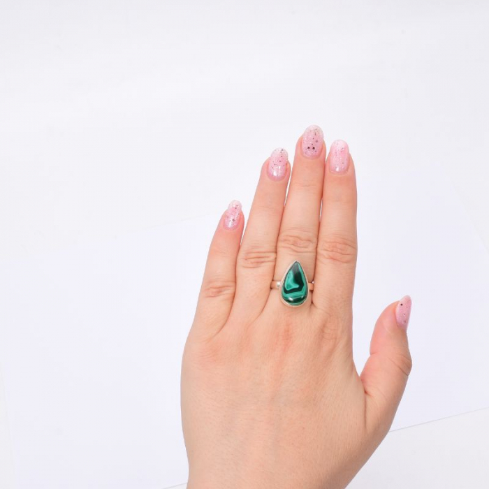 Inel argint cu malachit para Verde Etern [3]