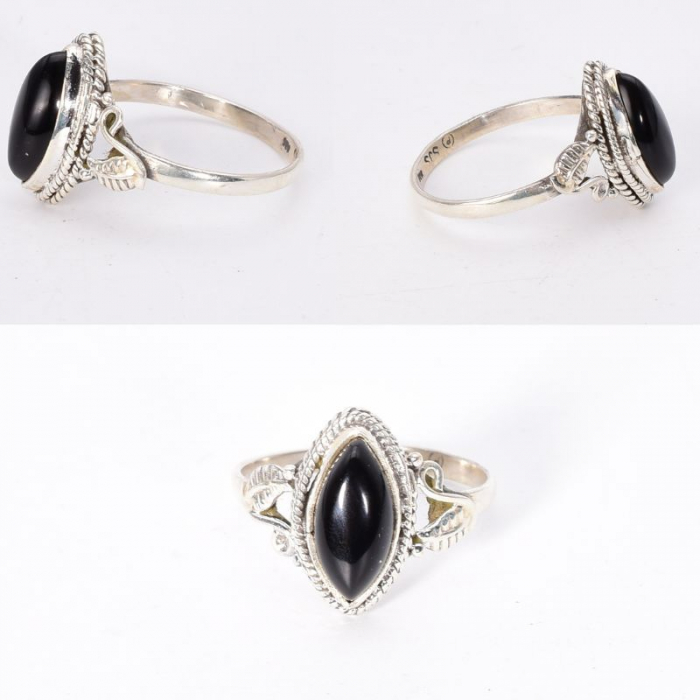 Inel argint boho-chic cu onix marchiz [2]