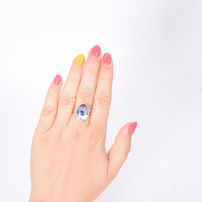 Inel argint cu opal dendritic oval Inghetat in Timp [3]