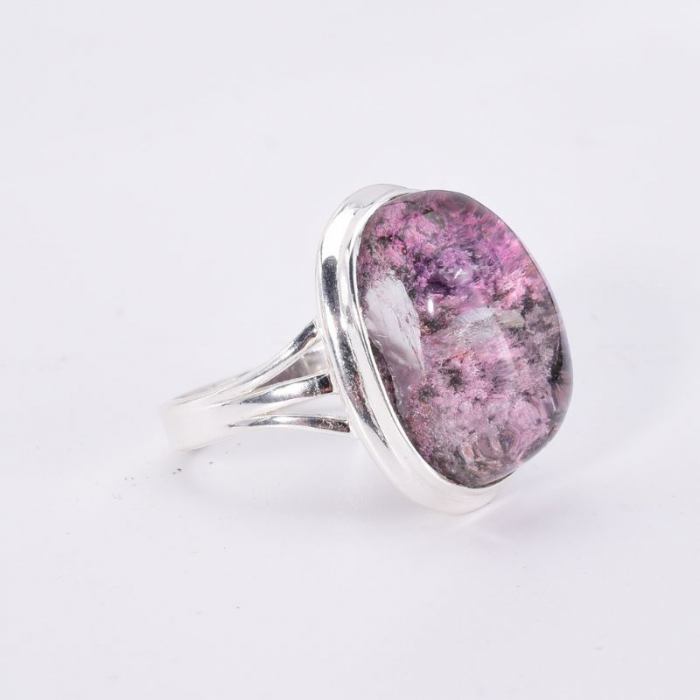Inel argint cu piatra lodolit roz violet [2]