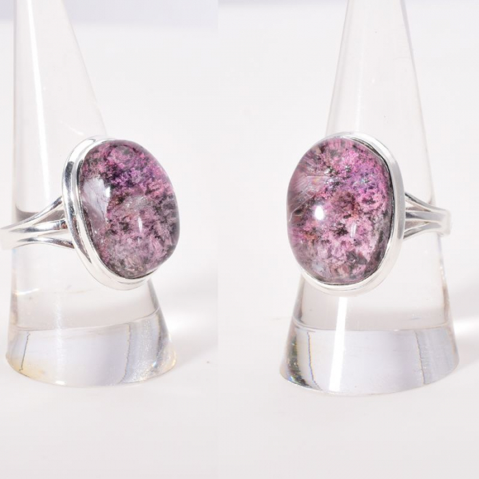 Inel argint cu piatra lodolit roz violet [3]