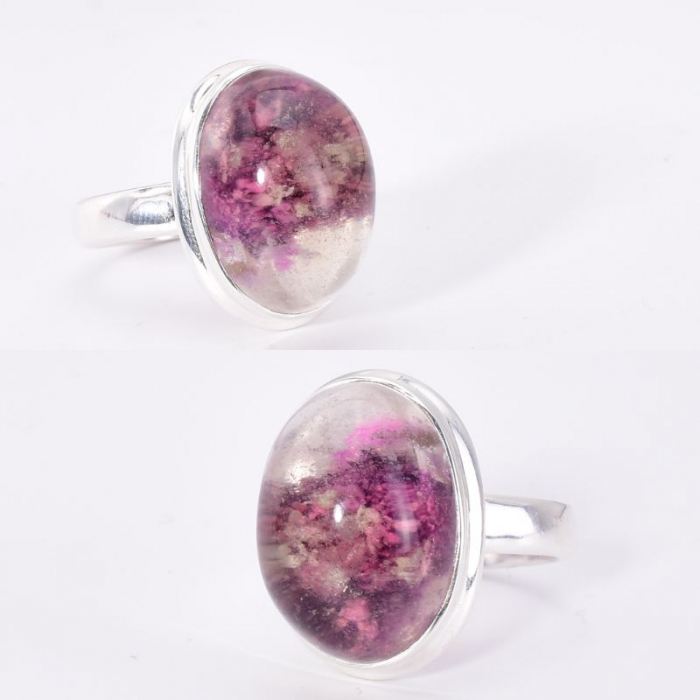 Inel argint cu piatra lodolit roz violet [4]