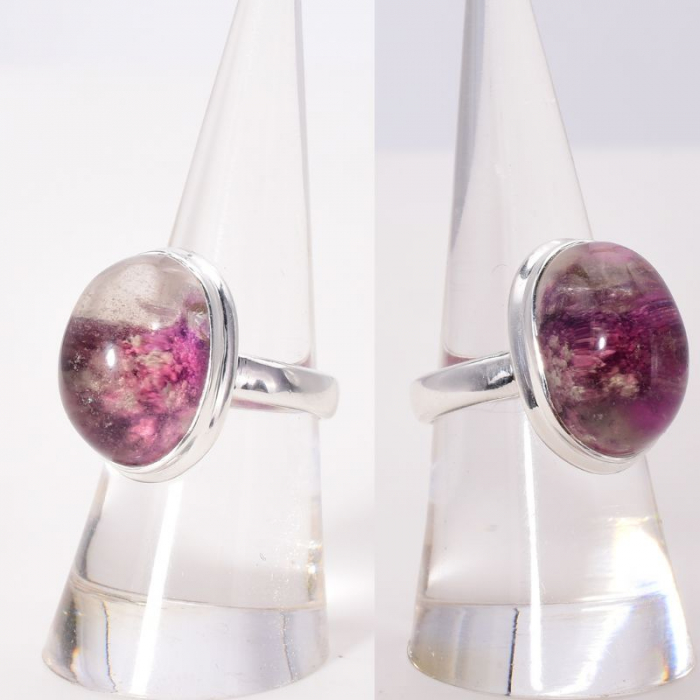 Inel argint cu piatra lodolit roz violet [3]