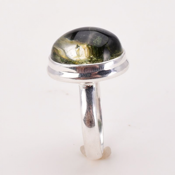 Inel argint cu piatra lodolit verde [2]