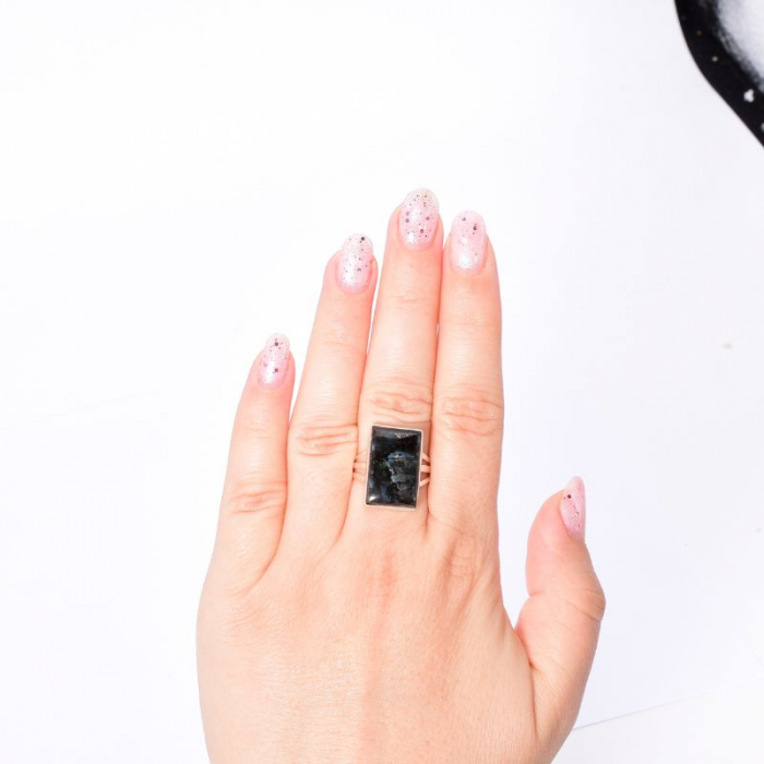 Inel argint cu piatra lunii neagra Umbra Lunii [4]