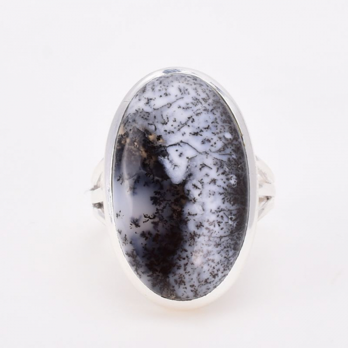 Inel argint cu piatra opal dendritic Peisaj de Iarna [5]