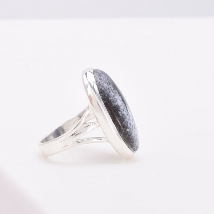 Inel argint cu piatra opal dendritic Peisaj de Iarna [4]