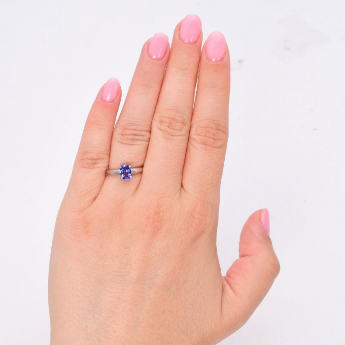 Inel argint cu tanzanit natural solitaire [3]