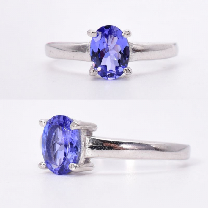 Inel argint cu tanzanit natural solitaire [2]