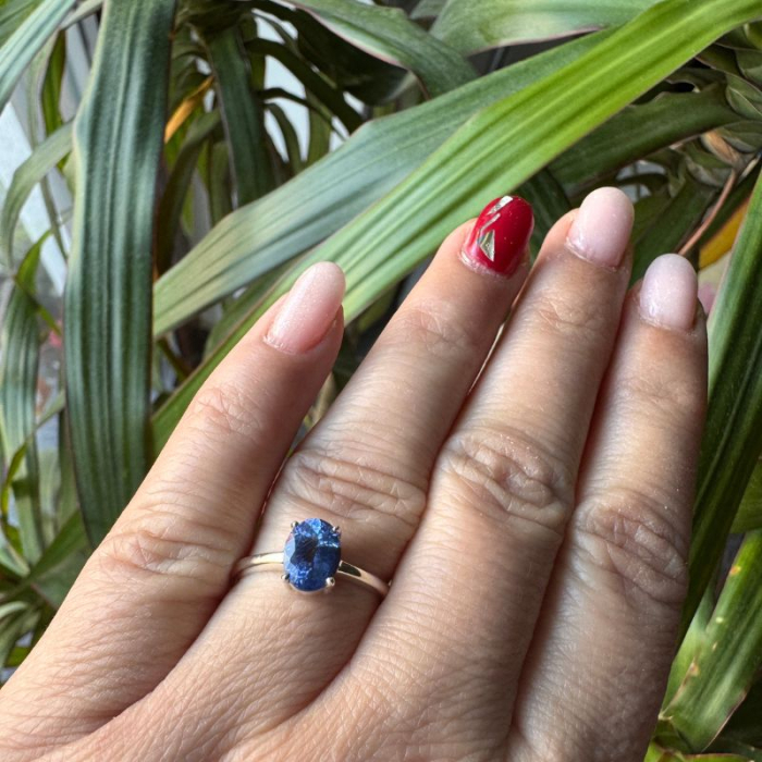 Inel argint cu tanzanit natural solitaire [3]