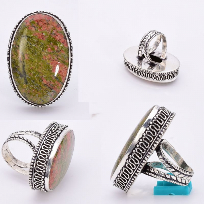 Inel argint filigran cu piatra mare unakit [3]