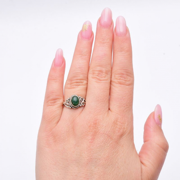 Inel argint jad verde nefrit [3]