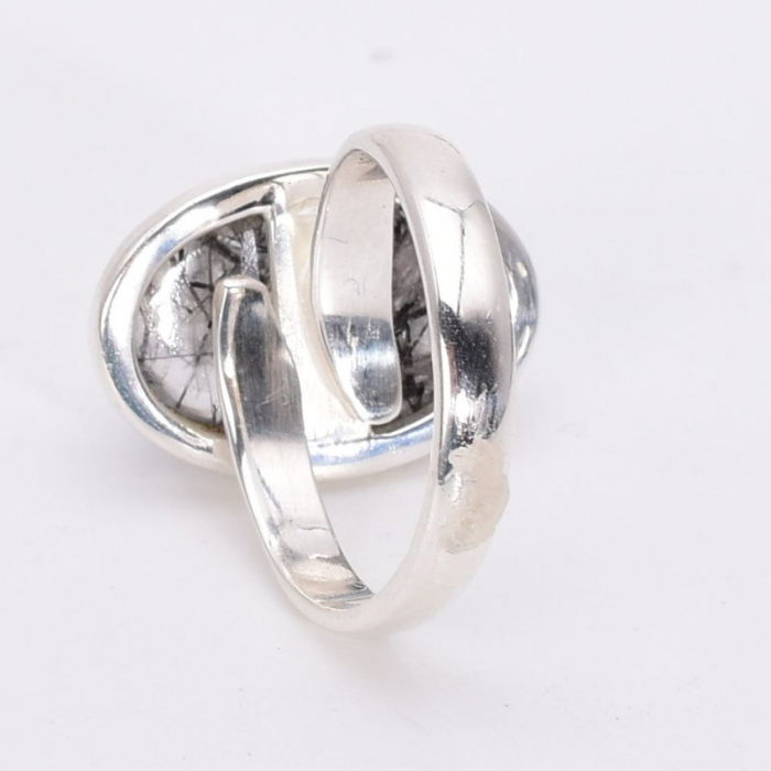 Inel argint reglabil cu cuart rutil oval Lacul Inghetat [3]