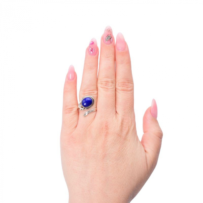 Inel argint reglabil cu piatra lapis lazuli 52-57 [4]