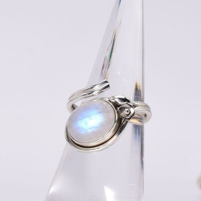 Inel argint reglabil cu piatra lunii, marime 52-57 [3]