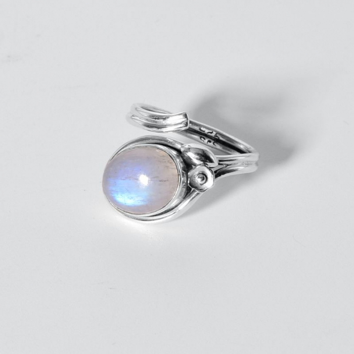 Inel argint reglabil cu piatra lunii, marime 52-57 [5]