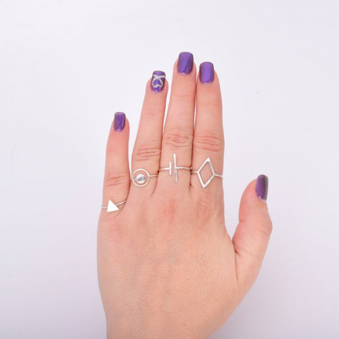 Inel argint reglabil - Segmente Inegale [2]