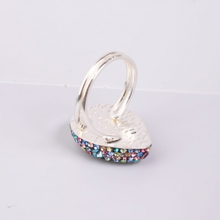 Inel argint reglabil cu pietre smarald, CZ colorate [4]