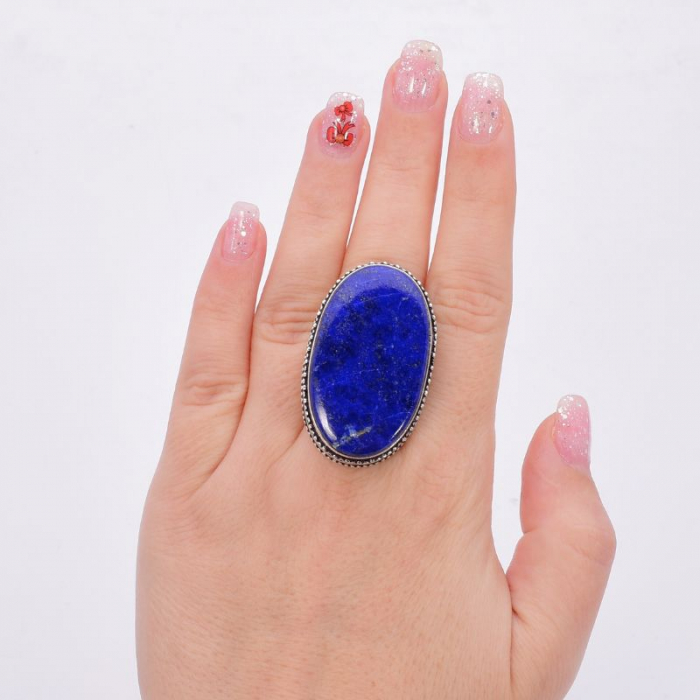 Inel argint statement cu lapis lazuli, marime 54-55 [2]