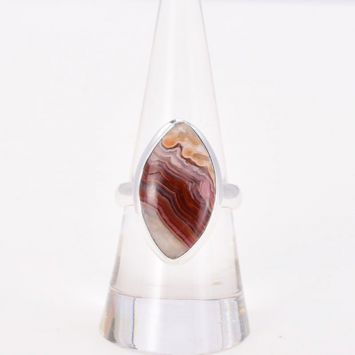 Inel argint unicat cu agat mexican, marchiz [4]