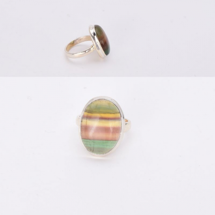 Inel argint unicat cu fluorit marime 56-57 [2]