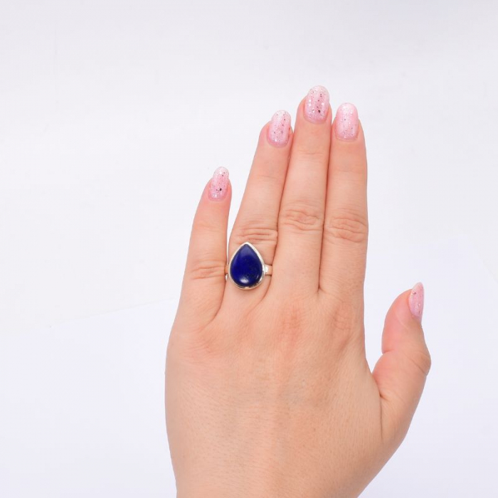Inel cu piatra lapis lazuli in rame de argint [3]