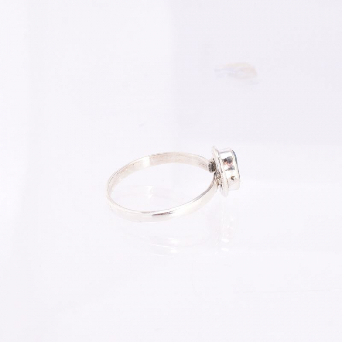 Inel de argint 925 topaz albastru fatetat oval [2]