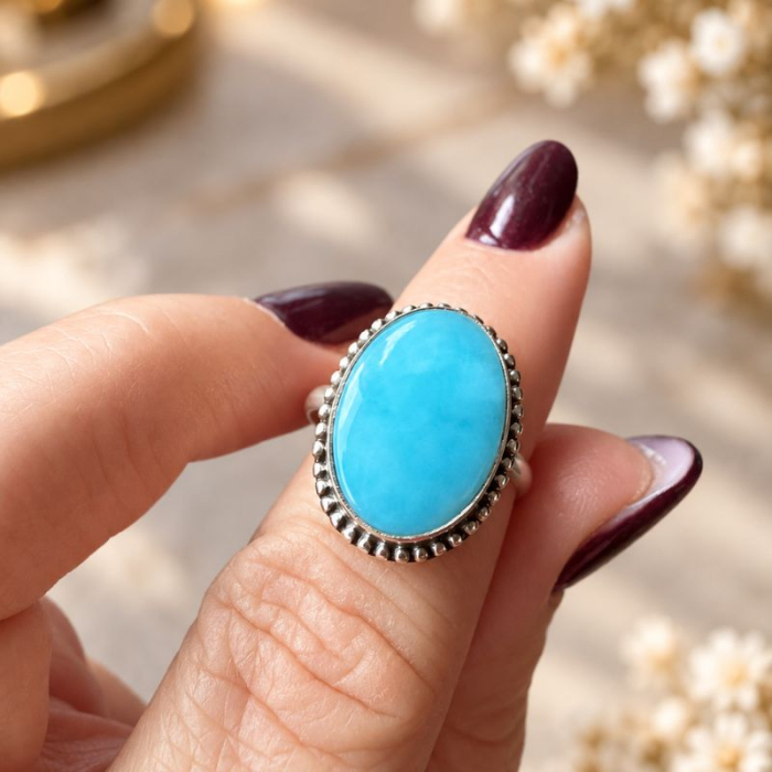 Inel de argint cu larimar, marimea 55 [3]