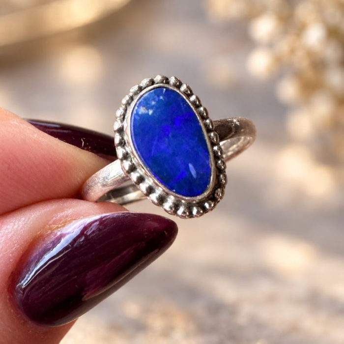 Inel de argint cu opal australian, marime 57 [2]