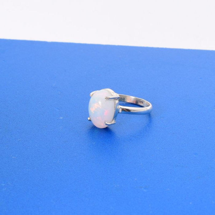 Inel de argint cu opal etiopian cabochon in gherute [3]