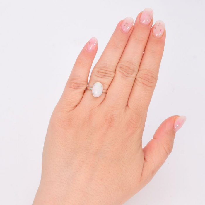 Inel de argint cu opal etiopian cabochon in gherute [2]