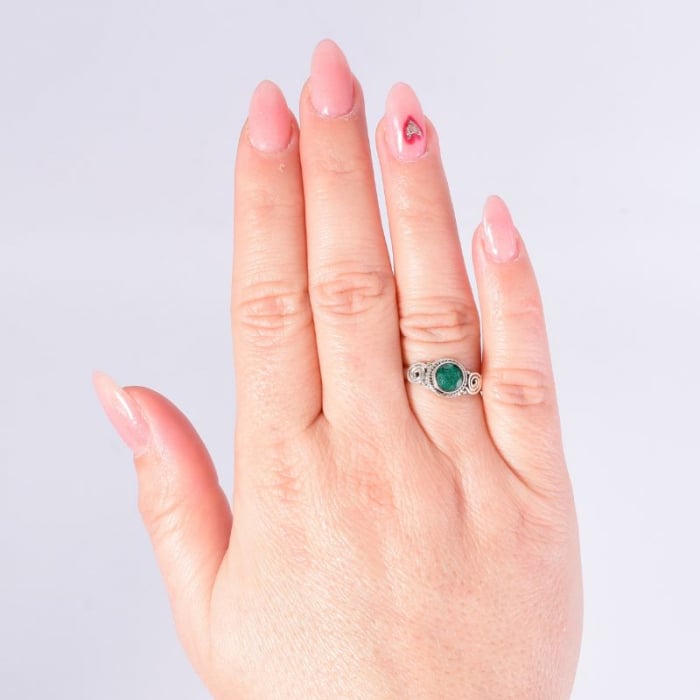 Inel de argint cu smarald natural [3]