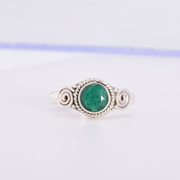 Inel de argint cu smarald natural [4]