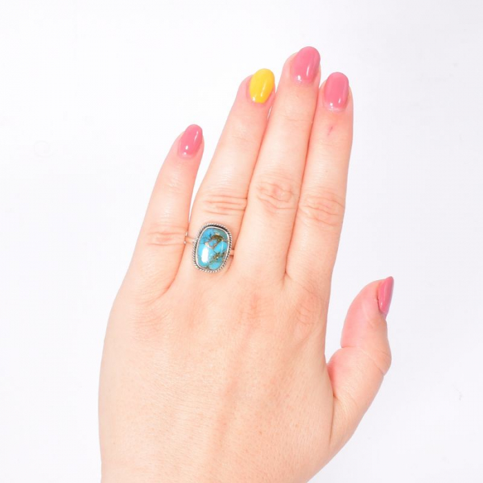 Inel de argint cu turcoaz cupru Mozaic [2]