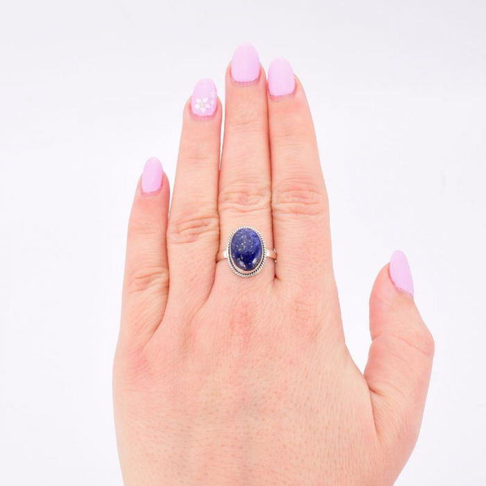 Inel de argint lapis lazuli model Funie Rasucita [4]