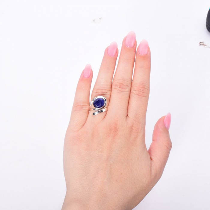 Inel de argint reglabil cu safir [2]