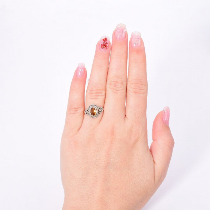 Inel din argint cu citrin oval [2]