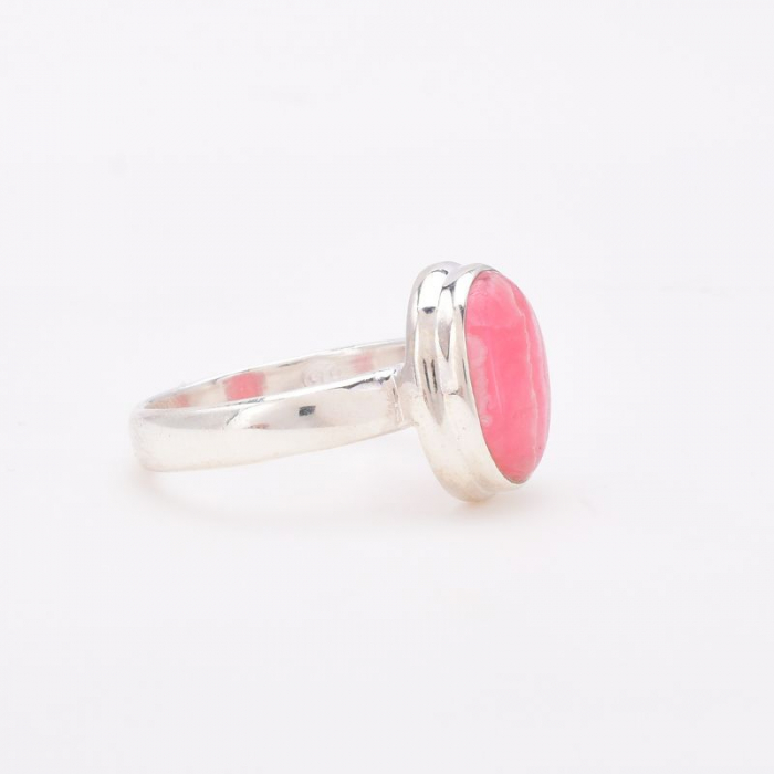 Inel din argint cu piatra RODOCROZIT, oval [3]