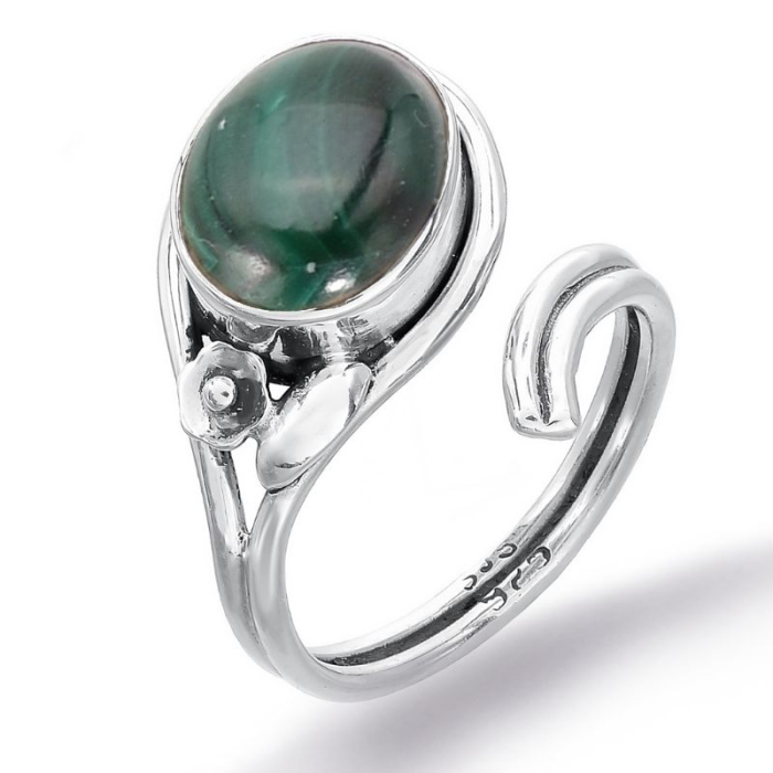 Inel reglabil cu malachit din argint 925 [1]