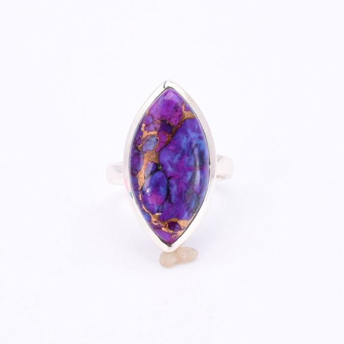 Inel reglabil din argint cu turcoaz cupru violet [3]