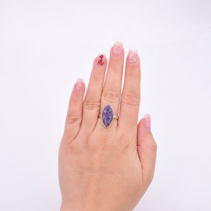 Inel reglabil din argint cu turcoaz cupru violet [4]