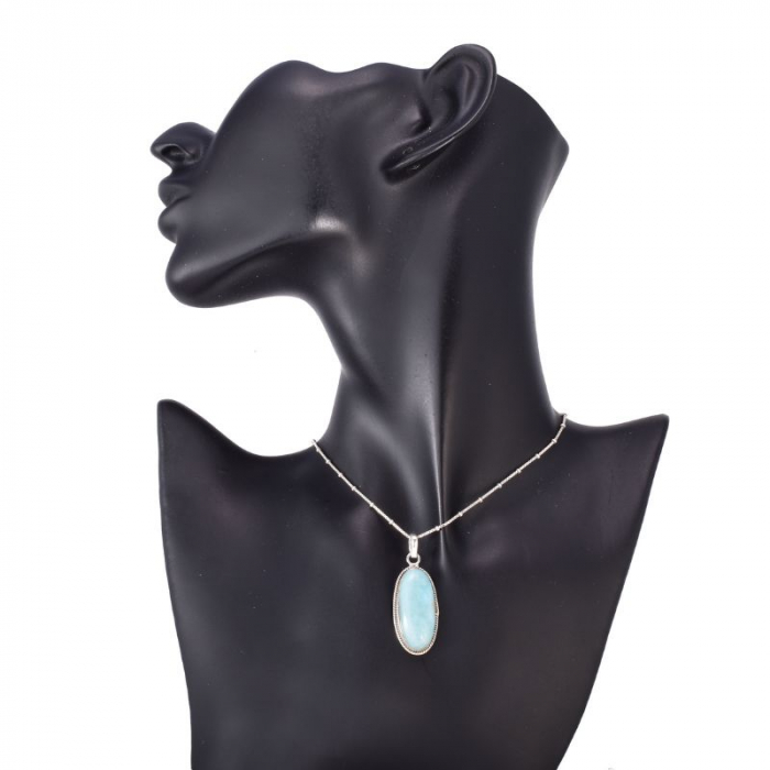 Pandantiv argint 925 larimar oval Funie Rasucita [3]