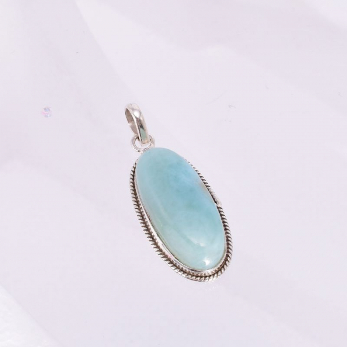 Pandantiv argint 925 larimar oval Funie Rasucita [4]