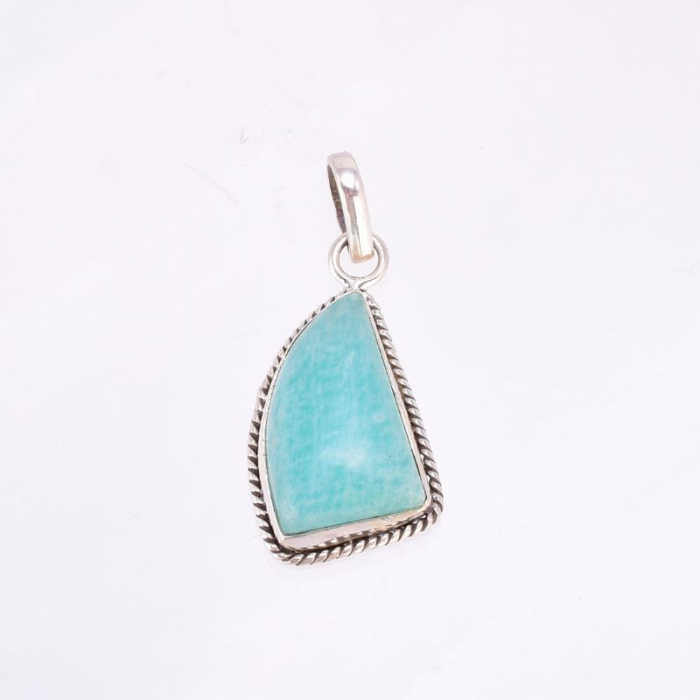 Pandantiv argint amazonit Funie Rasucita [4]