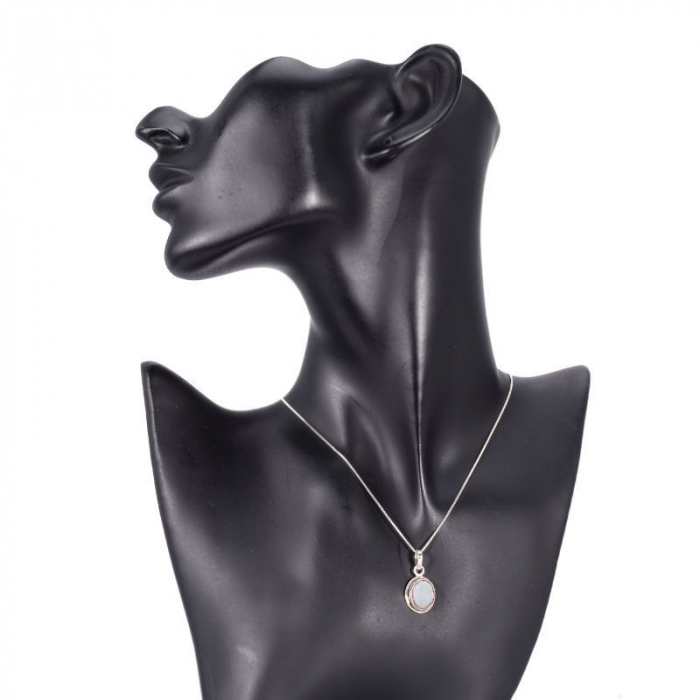 Pandantiv argint calcedonia aqua, model funie [3]