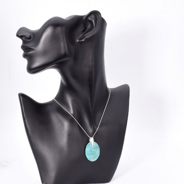 Pandantiv argint cu amazonit oval [2]