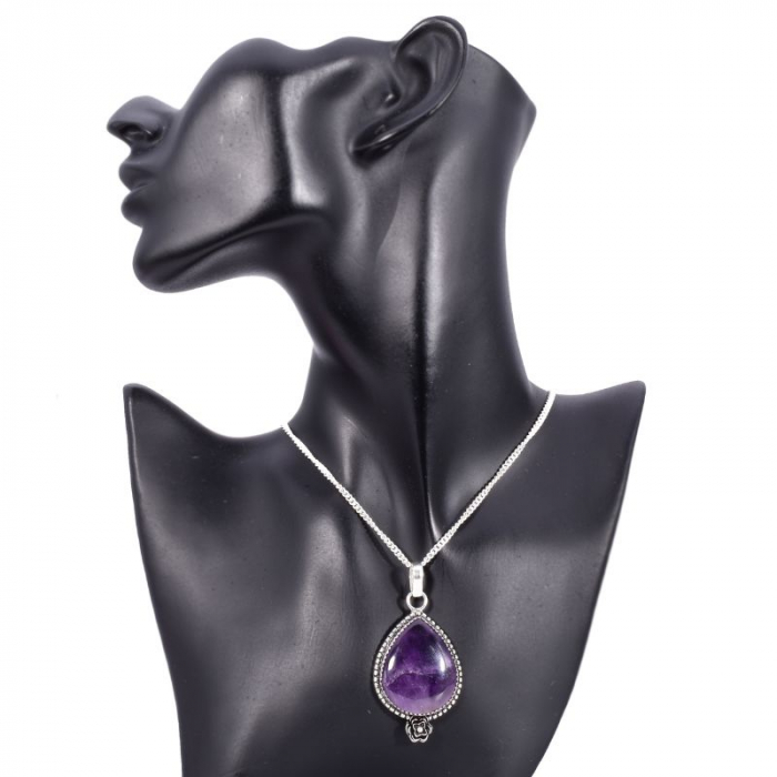 Pandantiv argint statement cu ametist [3]