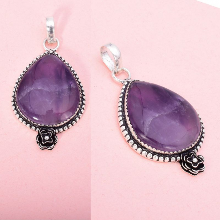 Pandantiv argint statement cu ametist [2]