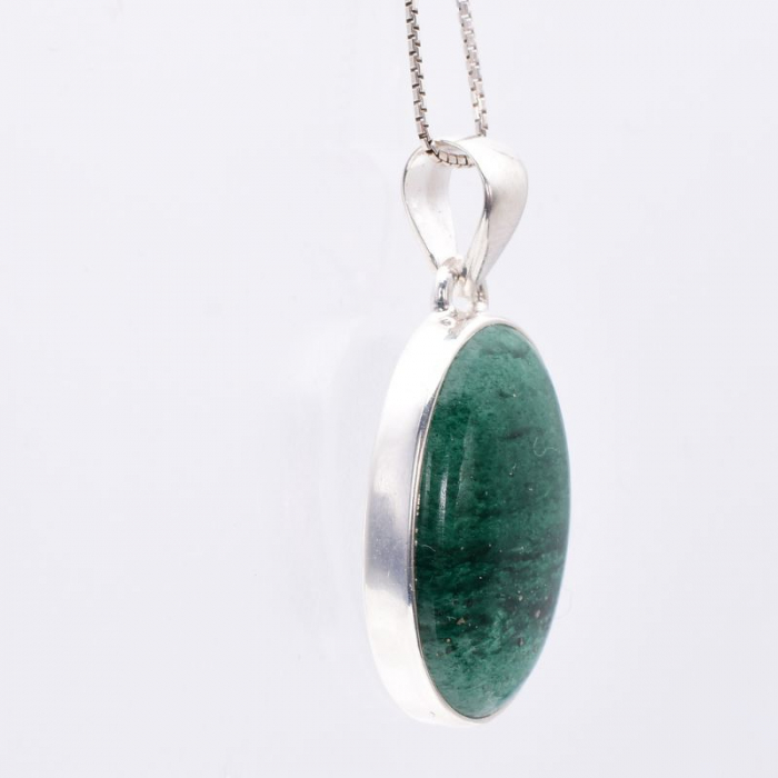Pandantiv argint cu aventurin oval Oaza Verde [3]