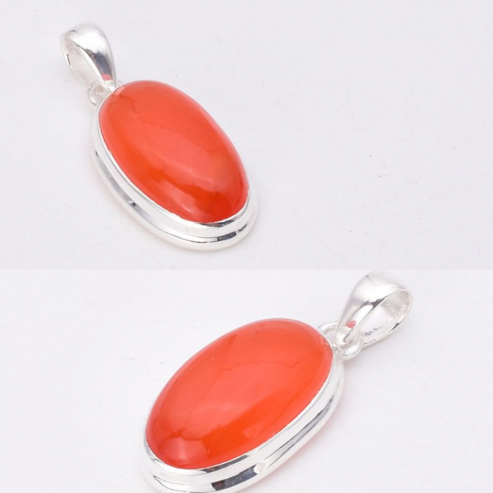 Pandantiv argint cu carneol oval Flacara Pasiunii [4]